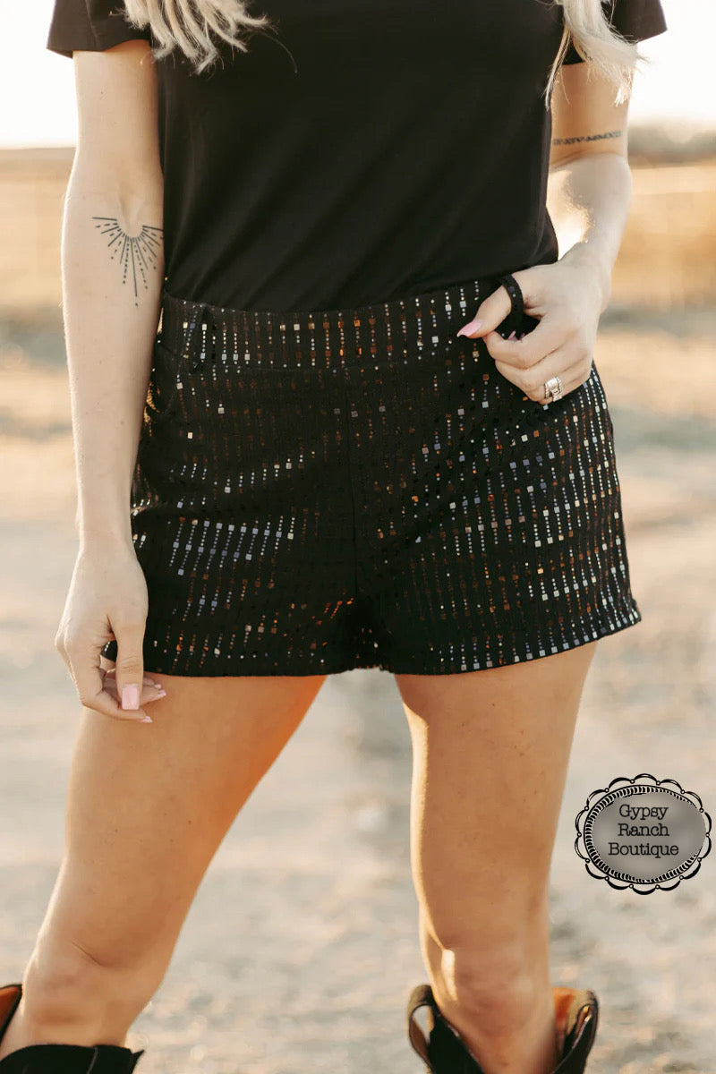 Women's plus size fashion sequin shorts