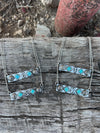 Turquoise Initial Bar Necklace