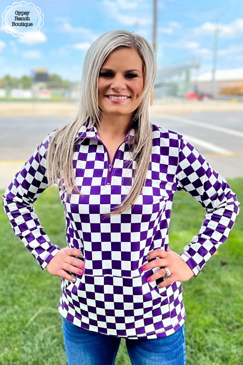 Pep N Your Step Purple & White Pullover - Also in Plus Size