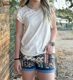 Western Patch Perfection Shorts - Also in Plus Size