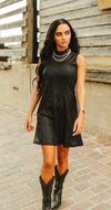 Leather Luxy Black Dress - Also in Plus Size