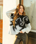 Saddle swappin' Reversible Sweater Top- Also in Plus Size