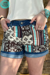 Western Patch Perfection Shorts - Also in Plus Size