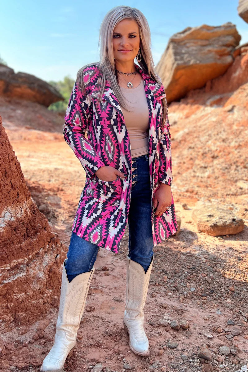 Road To You Aztec Blazer Jacket - Also in Plus Size