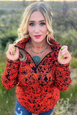 Tailgate Black & Orange Tooled Pullover - Also in Plus Size