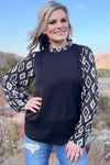 Farley Aztec Bubble Sleeve Top - Also in Plus Size