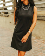 Leather Luxy Black Dress - Also in Plus Size