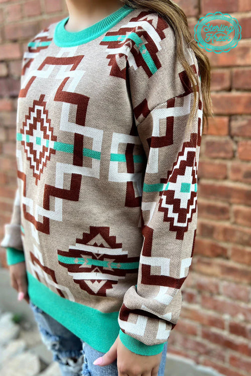 Artesia Valley Aztec Sweater Top- Also in Plus Size