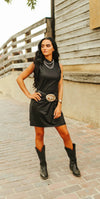 Leather Luxy Black Dress - Also in Plus Size