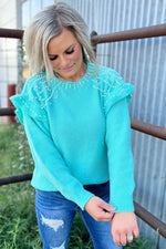 She’s A Class Act Turquoise Pearl Top - Also in Plus Size