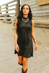 Leather Luxy Black Dress - Also in Plus Size