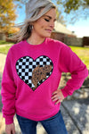 Checked in Love Sweatshirt - Also in Plus Size