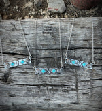 Turquoise Initial Bar Necklace