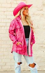 Angel Fire Pink Aztec Shacket- Also in Plus Size