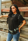 Get Fringy With It Black Top - Also in Plus Size