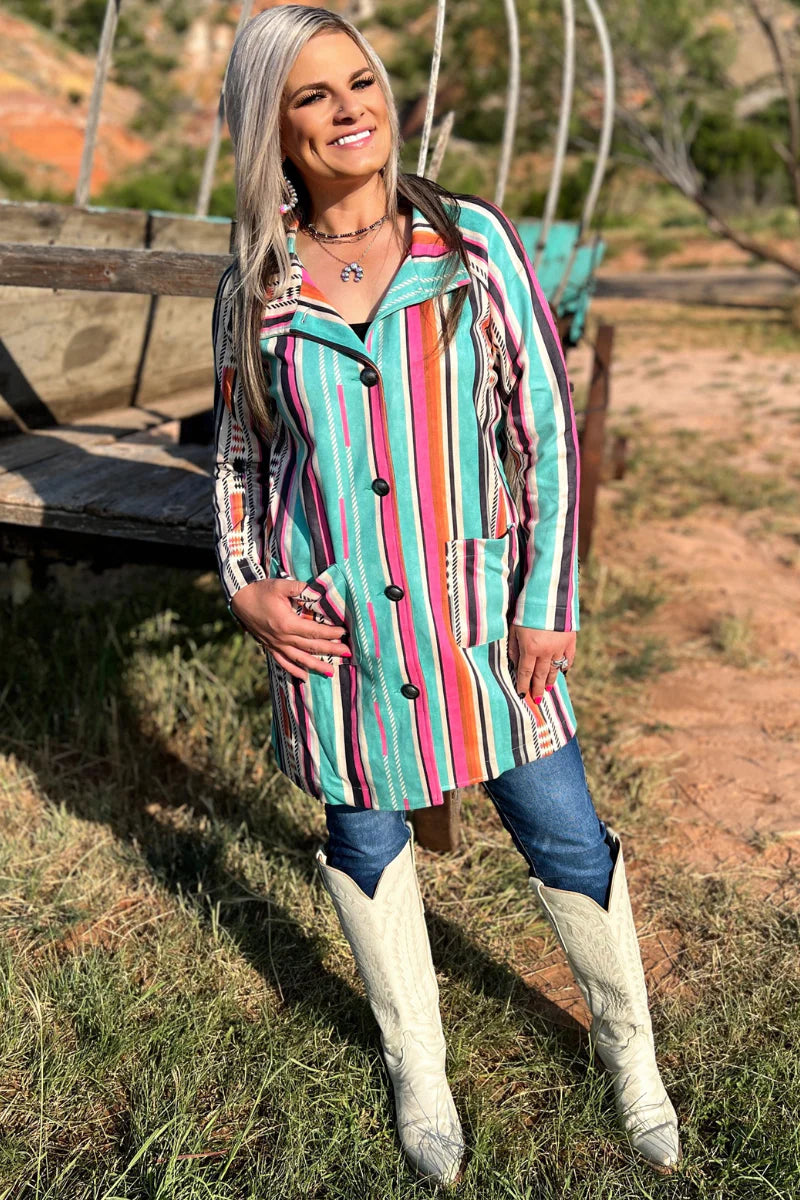 Running Away Serape Blazer Jacket - Also in Plus Size