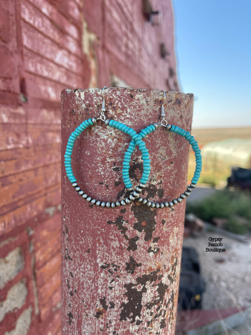 Alpine  Pearl & Turquoise Hoop Earrings