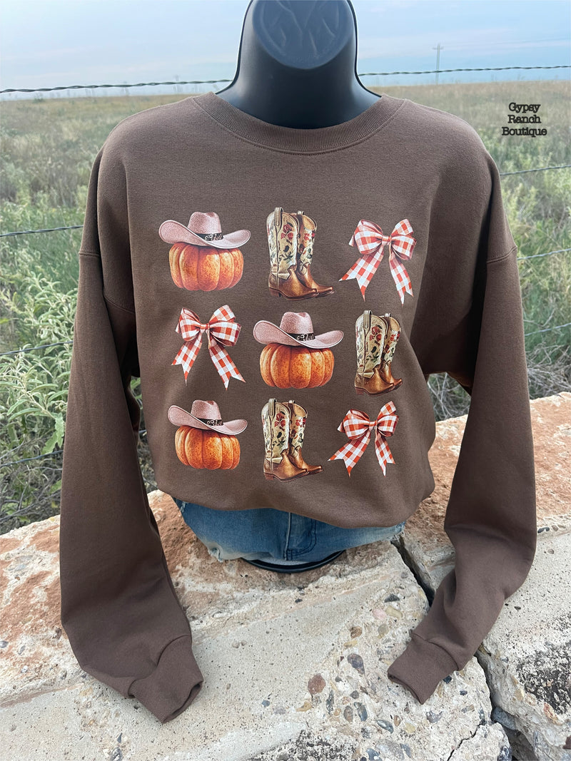 Fall Boots & Pumpkins Sweatshirt - Also can in Plus Size