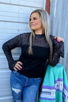 Nampa Black Boot Stitch Top - Also in Plus Size