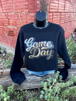 Game Day Silver Sequin Sweatshirt- Also in Plus Size