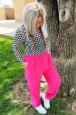 Night Rider Pink Cargo Jogger Pants - Also in Plus Size