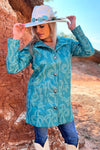 Toronto Turquoise Boot Stitch Blazer Jacket - Also in Plus Size