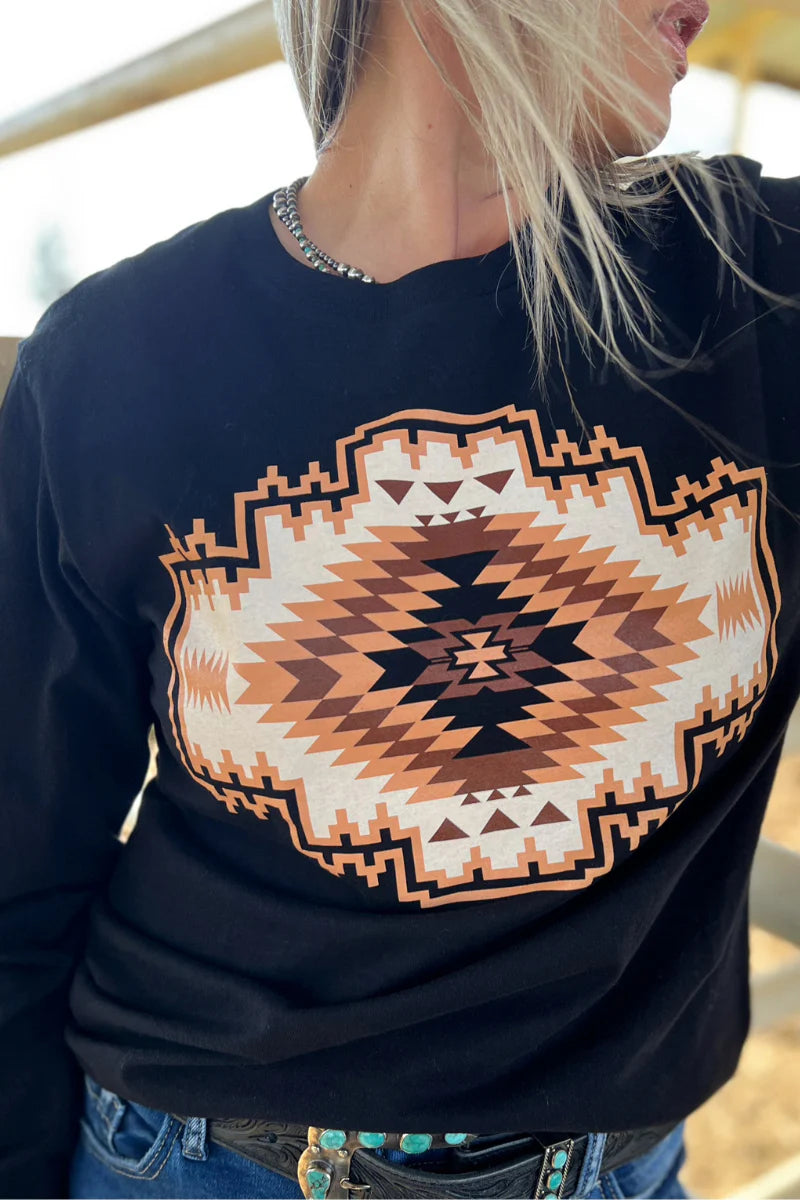 Kimber Aztec Long Sleeve Top - Also in Plus Size