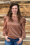 Back to Tulsa Puff sleeve Top - Also in Plus Sizek