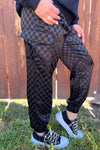 Friday Night Black Checkered Cargo Jogger Pants - Also in Plus Size