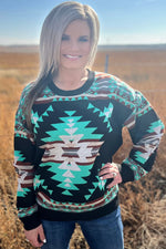 City Lights Aztec Sweater Top- Also in Plus Size