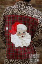 Santa Leopard & Plaid Shacket Top - Also in Plus Size