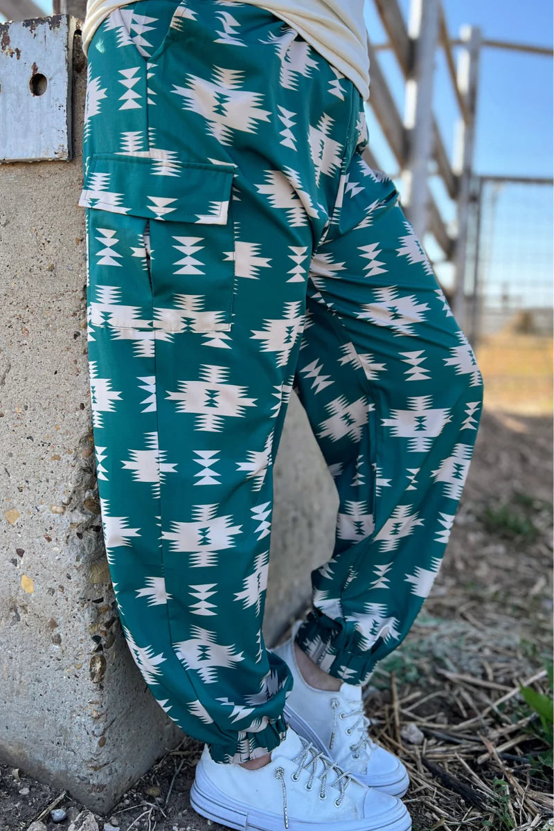 Cabin Kreek Aztec Cargo Jogger Pants - Also in Plus Size