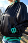 Double Down Turquoise Black Jacket - Also in Plus Size