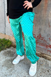 Famous & Saavy Turquoise Checkered Cargo Jogger Pants - Also in Plus Size