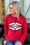 Olsen Aztec Long Sleeve Top - Also in Plus Size