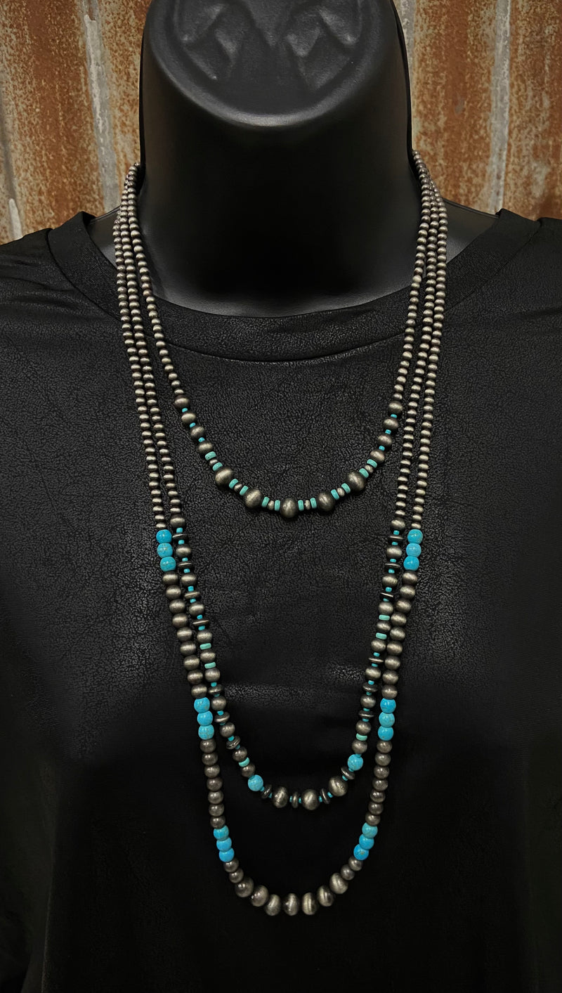 Maricopa Navajo Pearl Style Layered Necklace