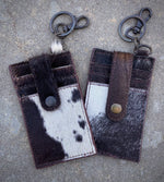 Cowhide Card Holder Keychain