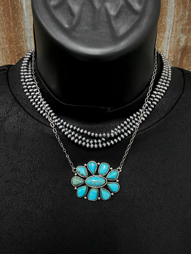 Rylan Turquoise Squash Blossom Necklace