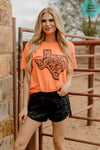 Tooled in Texas Neon Coral Tee - Also in Plus Size