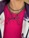 Bryar Bow Black & Pearl Necklace