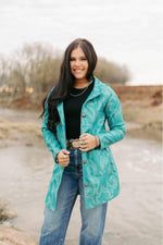 Toronto Turquoise Boot Stitch Blazer Jacket - Also in Plus Size