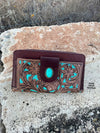 Abilene Leather Tooled Turquoise Wallet