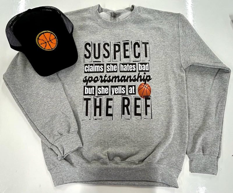 Suspect Claims Basketball Sweatshirt - Also in Plus Size