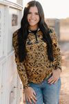 Tailgate Mustard & Black Tooled Pullover - Also in Plus Size