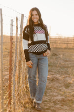 Carolina Checkered Sweater Top - Also in Plus Size