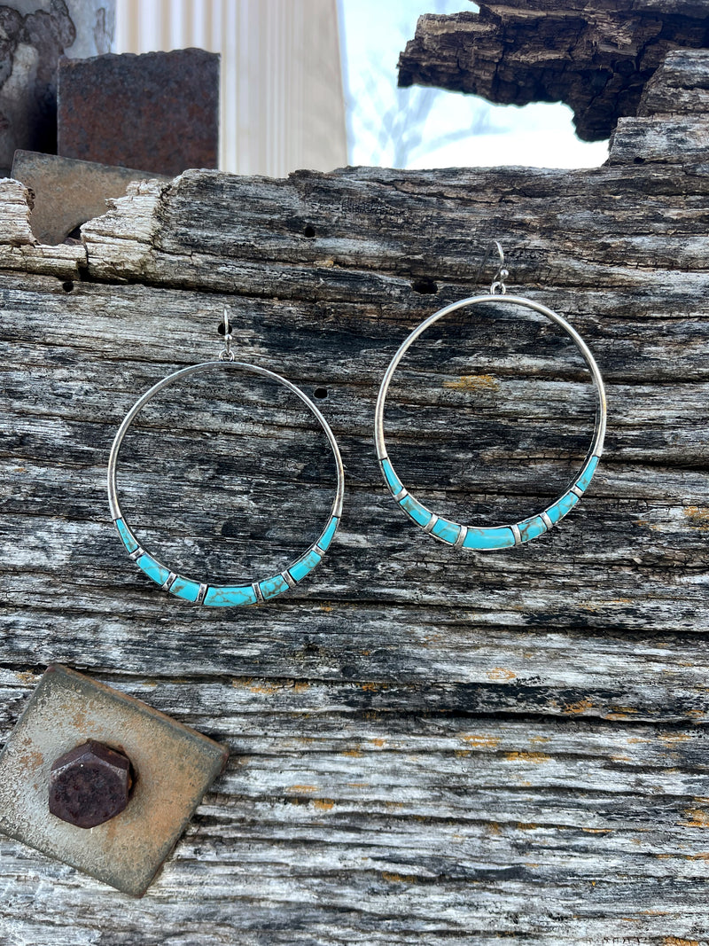 Capitan Turquoise Hoop Earrings