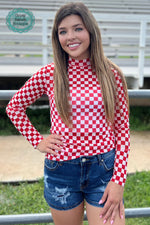 Pep Rally Red Mesh Layering Top - Also in Plus Size