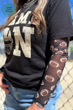 The Girls of Fall Leopard Football Mesh Layering Top - Also in Plus Size