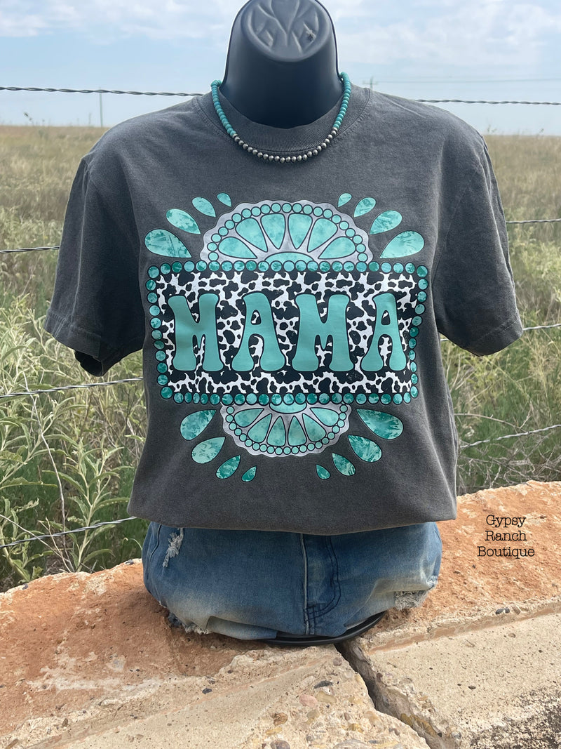 MAMA Turquoise Concho Tee - Also in Plus Size