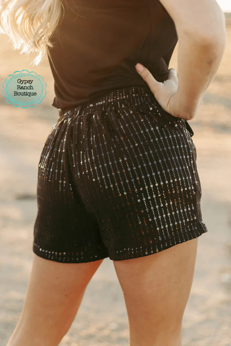 Broadway Black Rhinestone Shorts - Also in Plus Size – Gypsy Ranch Boutique